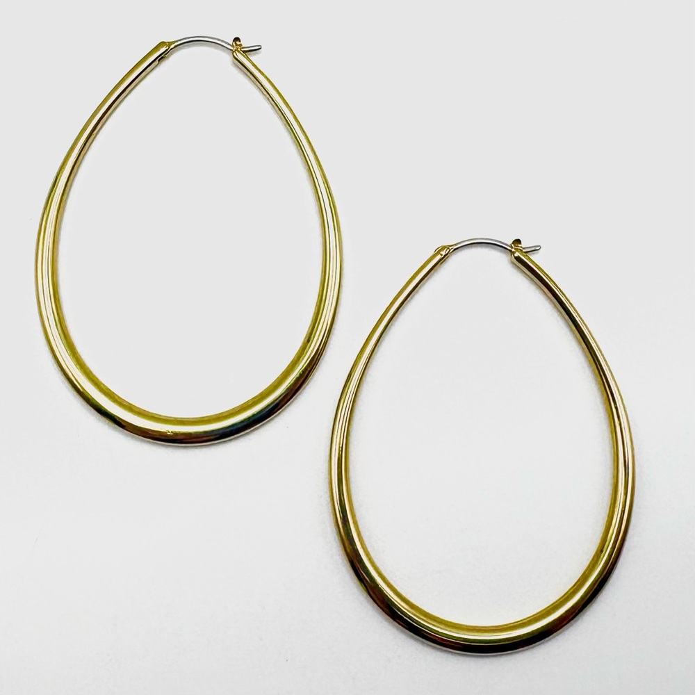 Fossil Gold-Plated Oval Hoop Earrings